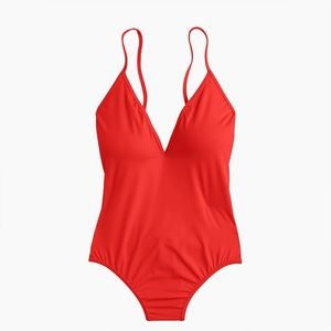 J. Crew Red Montauk Playa Cross Back Swimsuit